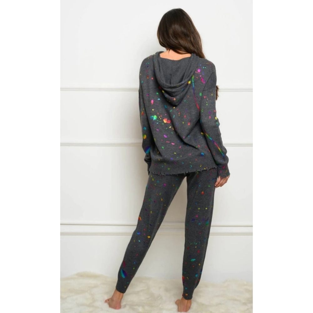 NWT Metallic Paint Splattered Knit Joggers - Picture 5 of 11